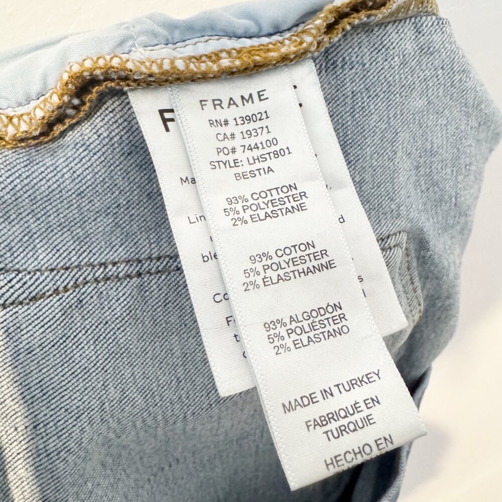 Frame Denim Le High Rise Straight Leg Jeans Casual Preppy Blue Bestia Size 29 - Picture 7 of 12